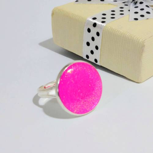 Pink csillámos gyűrű nagy